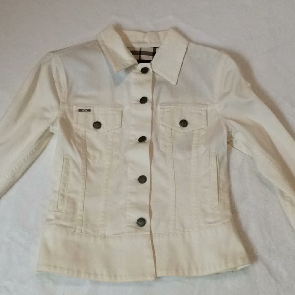 White Burberry jean jacket